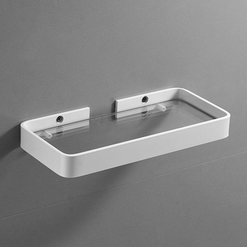 Белый Алюминиевый Туалетный Комод Полка Настенная Ванная Душевая Полка Туалетная Полка для Хранения Стеклянная Угловая Полка Полка для Ванной