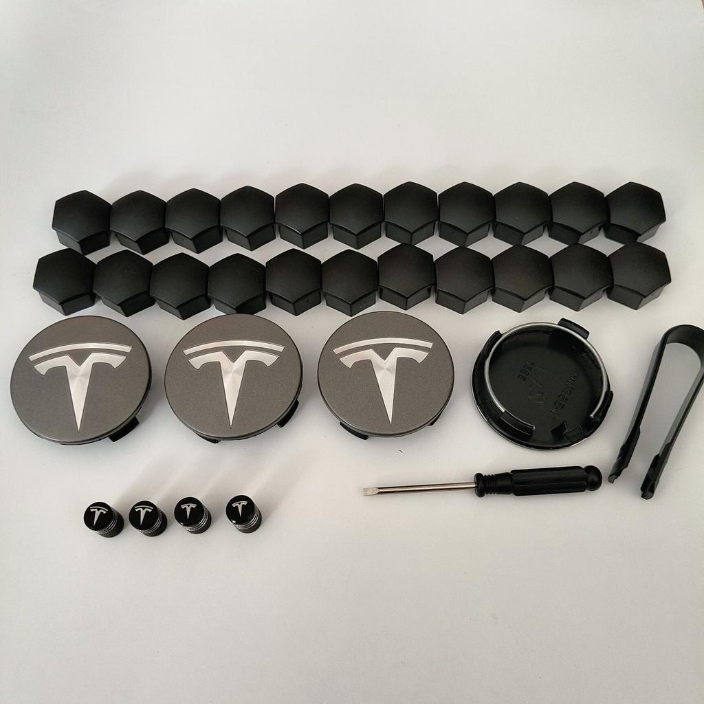 26 Stück 30 Stück Radnabendeckel für Tesla Model 3 Model Y 2025 Model Y Juniper Auto Radnabe Dekorationskappen Abzeichen Radmutterschutz