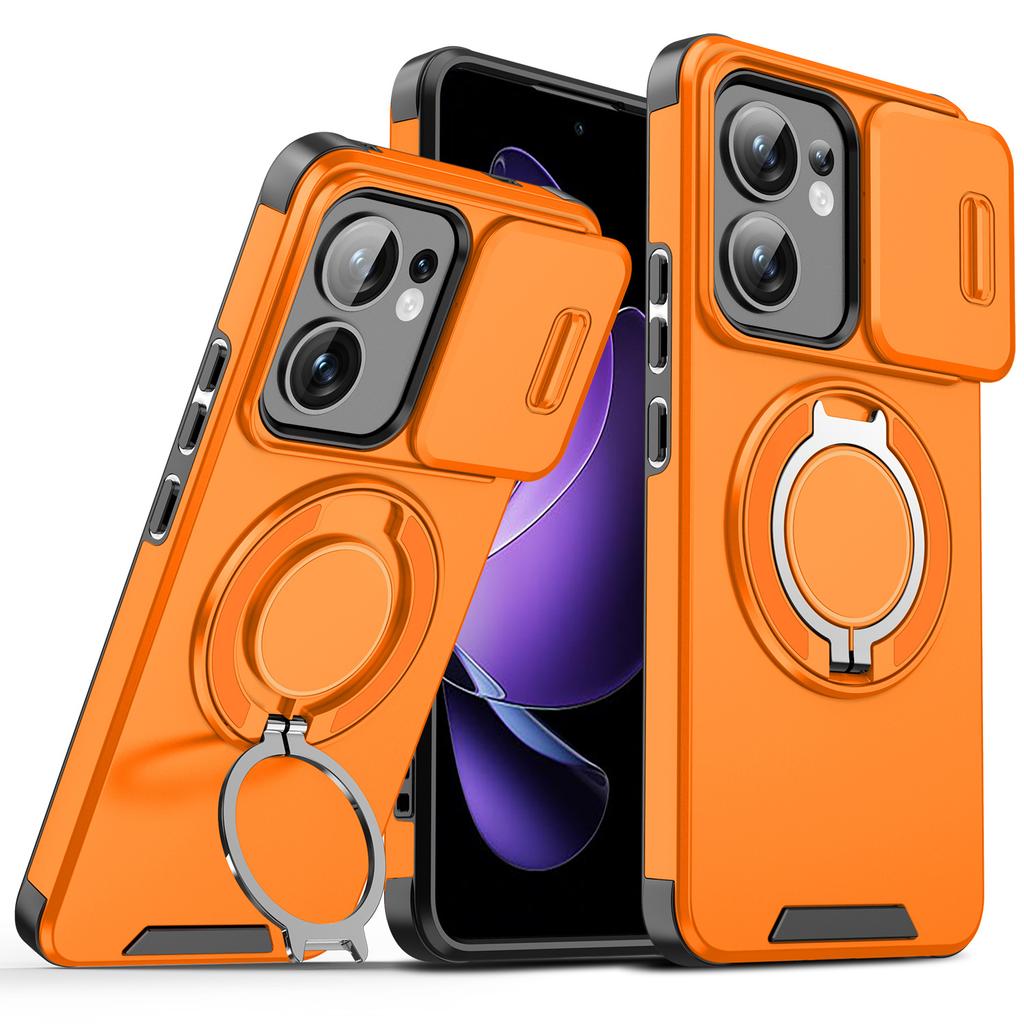 For OPPO A5/A3X Case, Magnetic Camera Cover Phone  Case Cover with 360° Rotating Ring Holder for OPPO A60 5G