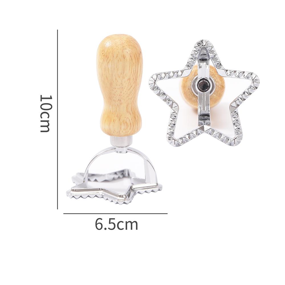 Cutter Stamp Set - Press Stamp with Reading Dough Cutter and Wooden Handle for Ravioli Maker Pasta Cutter Pasta