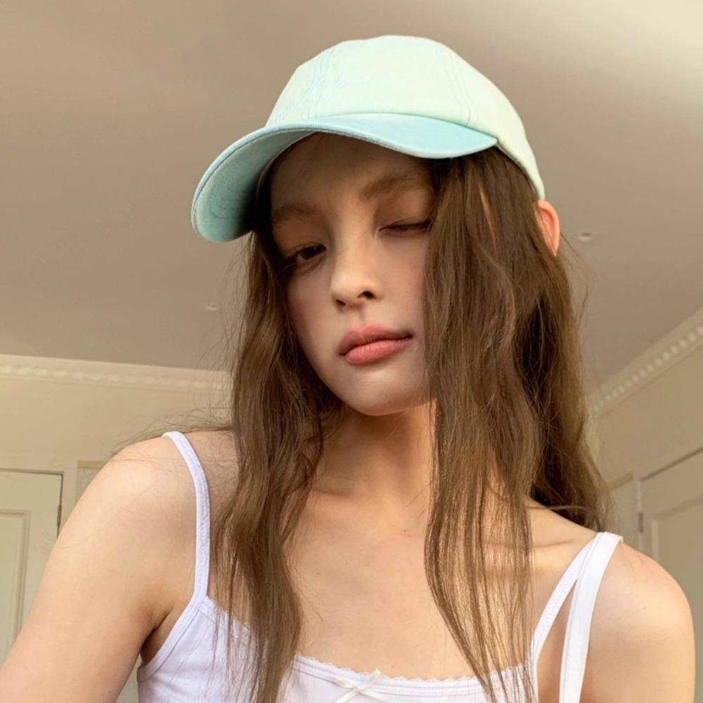 Gradient Color Sunscreen Hat American Retro Peaked Cap Sweet Baseball Cap  Couple