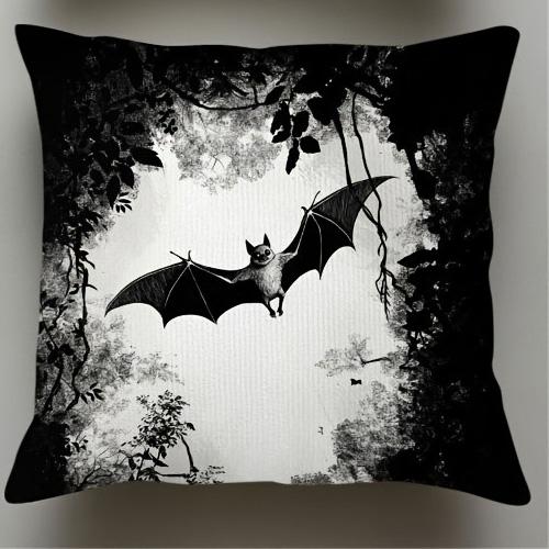 

Жуткие наволочки на Хэллоуин с тематикой летучих мышей для жутко шикарного декора, чехол на подушку для дивана, украшение для праздничной вечеринки, подарок 16x16Inch
