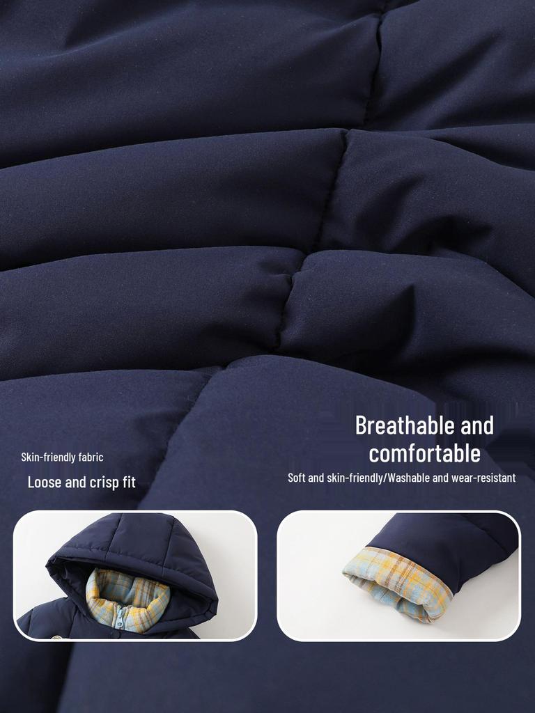 Kaka Panda Kids' Winter Padded Jacket: Warm Cotton Coat for Boys, Girls, and Toddlers (Autumn/Winter)