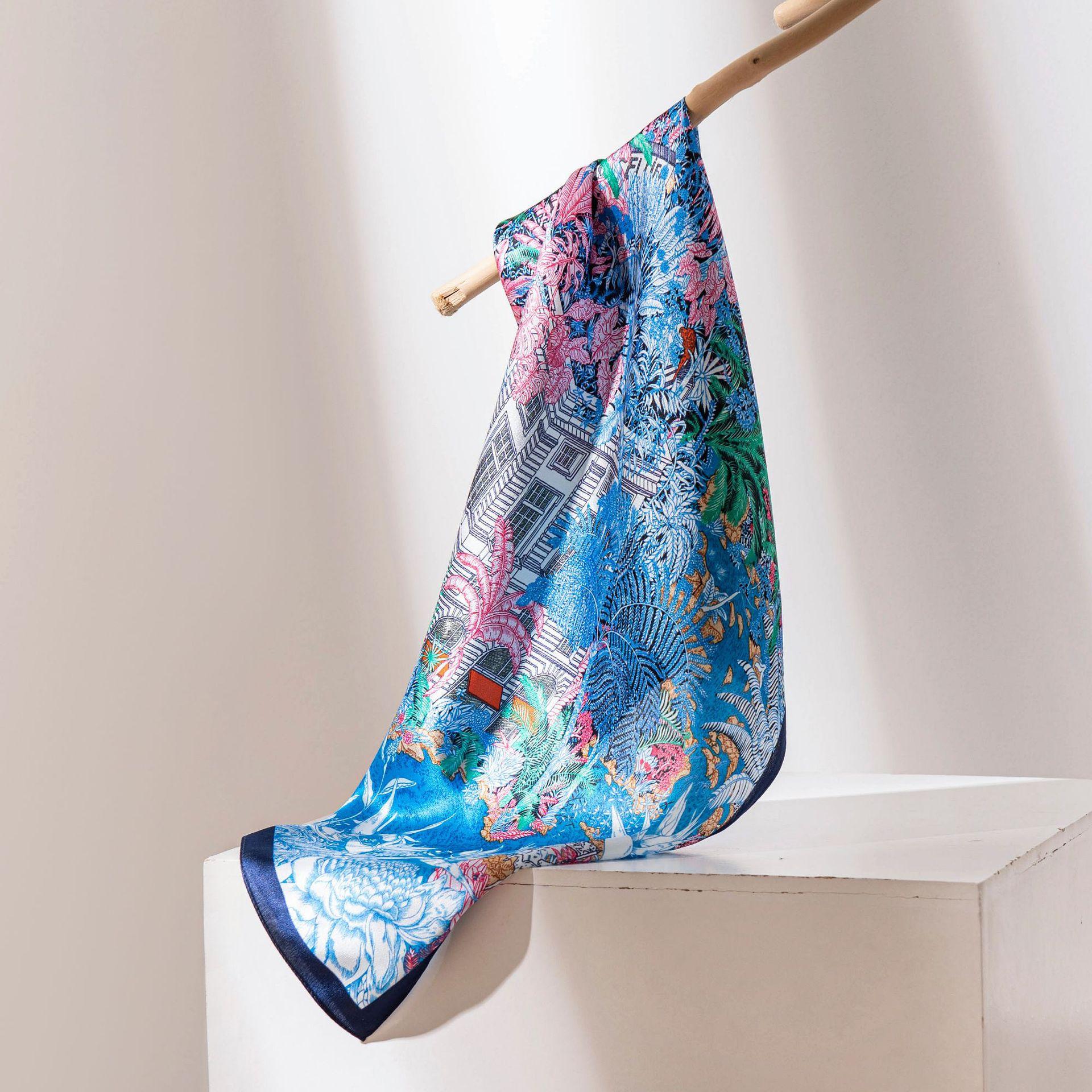 53*53 см 100% шелковица шелковая квадратный шарф масляная живопись роскошные шарфы — фото 21