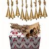 9pcs Vintage Bell Set, DIY Metal Wind Chime with Christmas Bells, Retro Golden Cowbells for Decor – For Christmas,Thanksgiving