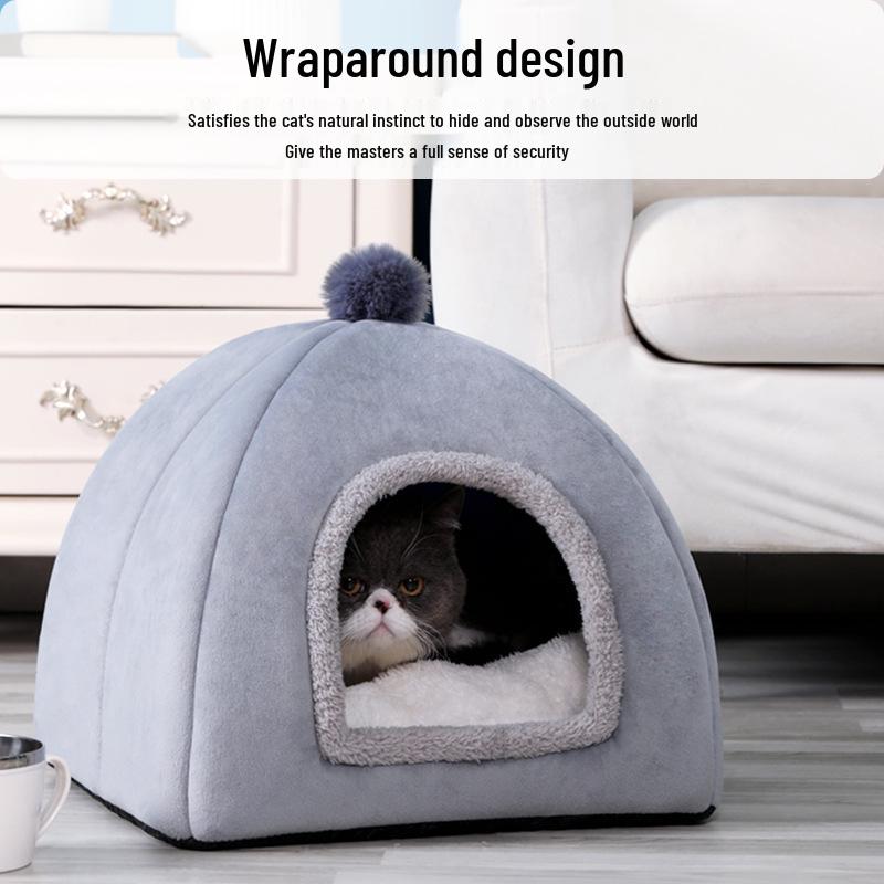 Pet Nest: Dual-Use Yurt Dog and Cat Bed for Small and Medium Dogs, All-Season Comfort