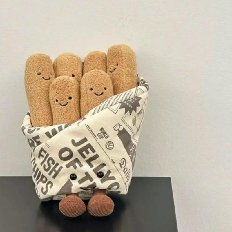 Nieuwe verpakte frietjes figuur simulatie gevuld pluche speelgoed cartoon anime schattig kinder verjaardagscadeau leuke pop
