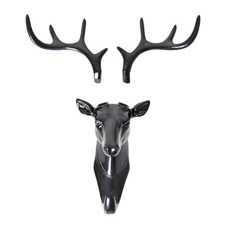 Antler Hooks for WallsNo Need for Drilling Strong Hanging Clothes Sticky Hooks for WallsDeer Head Decorative Hooks Key Hooks