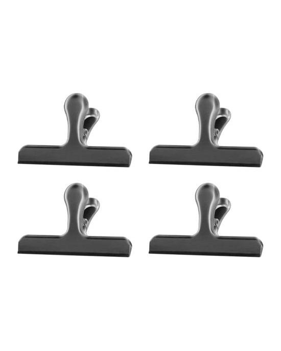 4 Stück Verschlussklammern aus Edelstahl für Lebensmittelbeutel, starke Beißkraft, auslaufsichere Snack-Clips, feuchtigkeitsbeständige Küchenhelfer für zu Hause, langlebiger Chip