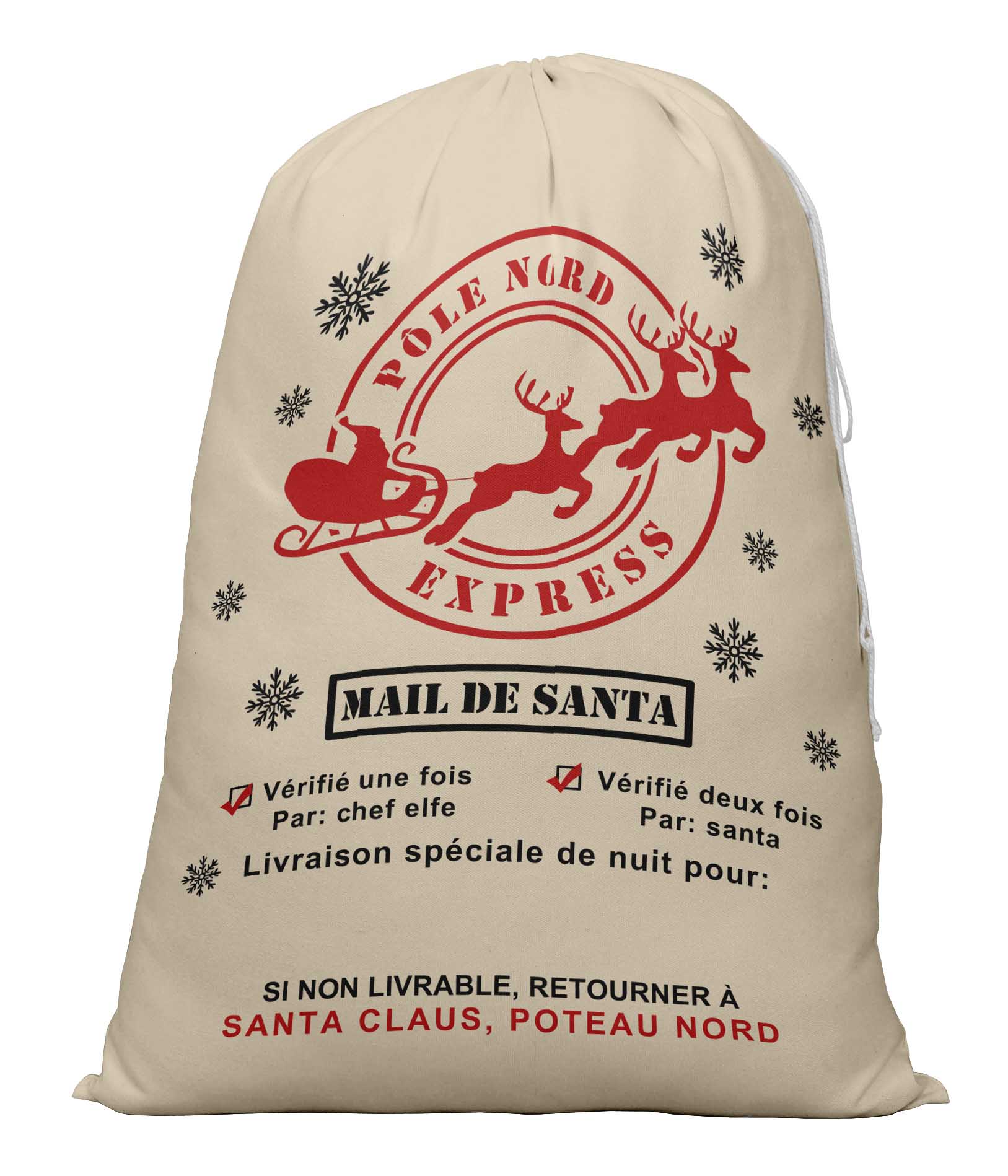 

Printtoo 2 шт. Мішок Санти для подарунків для дітей, мішок для різдвяних подарунків, персоналізовані мішки великі 27x20 дюймів 27 x 20 Inches бежевий