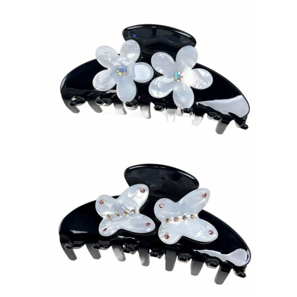 Headwear Butterfly Hair Claw Rhinestone Large Shark Clip Fashion Acetate Hair Crab Clip  Streetwear