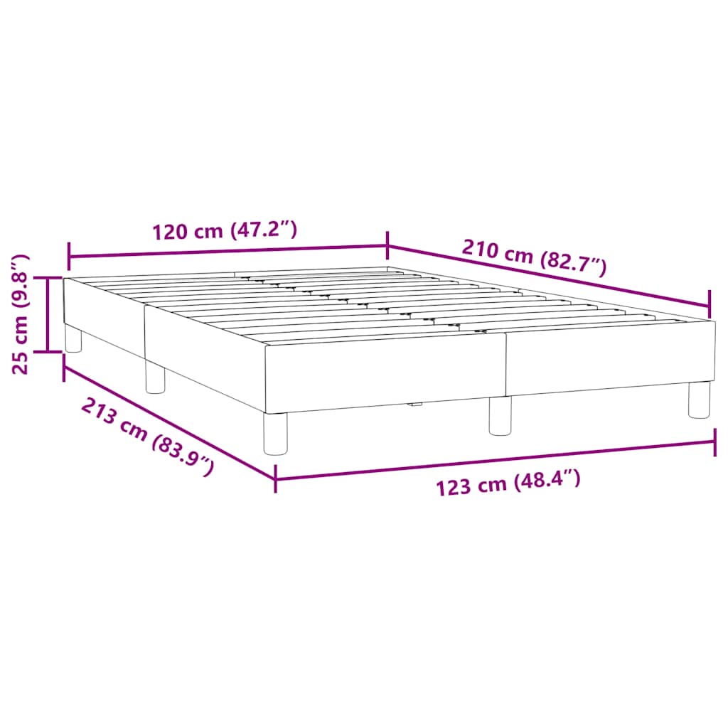 Box Spring Bed without Mattress Dark Gray 120 x 210 cm Velvet