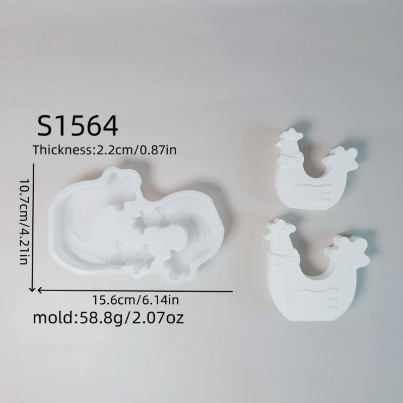 Chicken with Bows Molds Ornament Molds Silicone Mould Candle Molds Soap Molds Casting Molds for Home Decorations