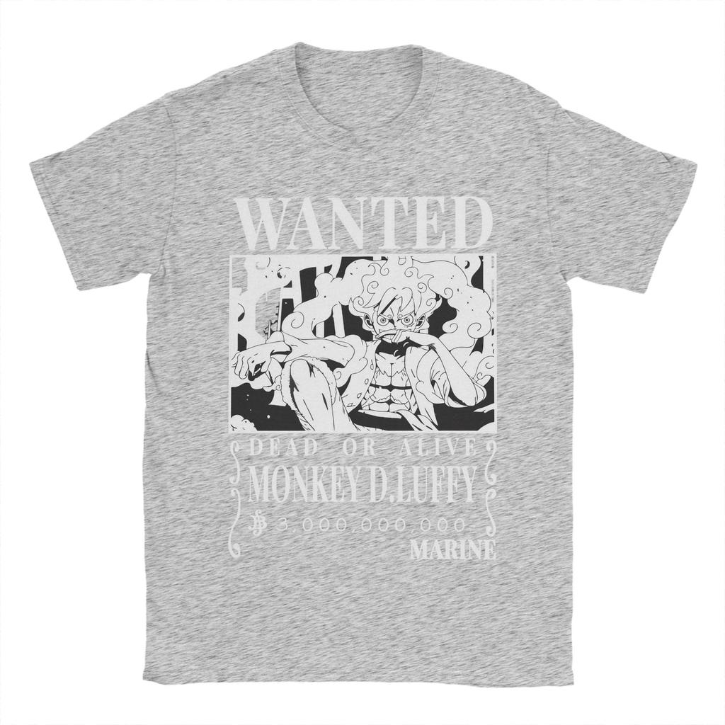 Bounty Monkey D Luffys Wanted Ones Pieces T Shirt for Men Cotton Funny TShirts Round Neck Tees Short Sleeve Clothes Classic