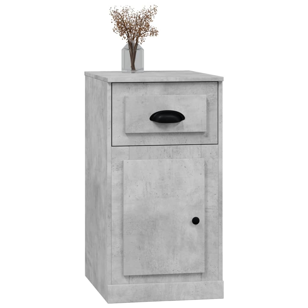 Side Table with Drawer Concrete Grey 40 x 50 x 75 cm