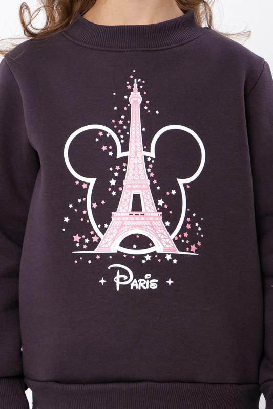 Set – Meisjes Paris Print Warm Sweatshirt & Broek, Comfortabele Pasvorm, Winter 6063-025-33-5-1 HC