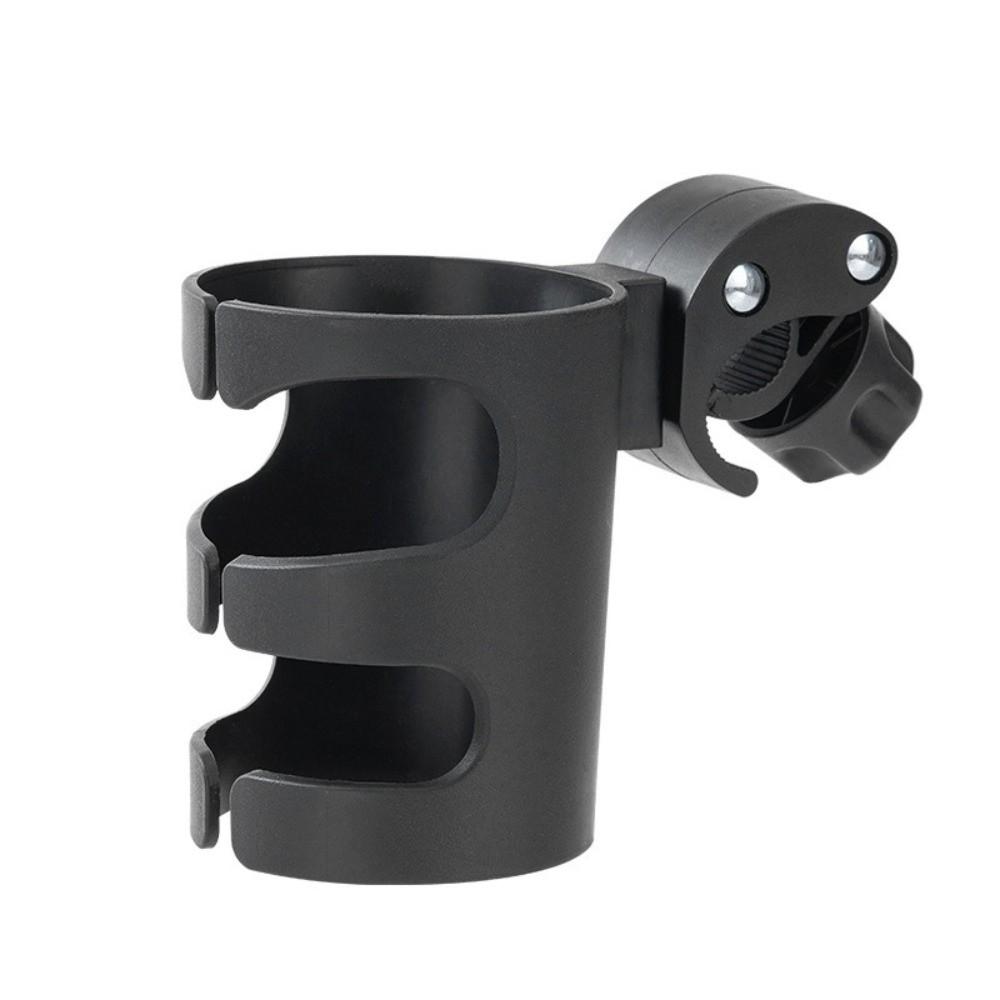 Adjustable Clamp Stroller Cup Holder Black Plastic Bicycle Bottle Rack  for Pram Pushchair