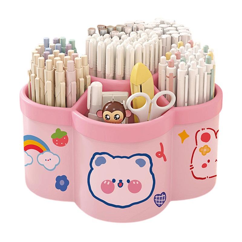 Drehbarer Stifthalter Schreibtischorganizer Große Kapazität Stifteaufbewahrungsbox Kosmetikpinsel-Organisationsbox Lernzimmer Wohnheim Zubehör