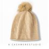 New High End Solid Color Cable Fur Ball Thickened and Warm Stylish Knitted Casual Hat for Women