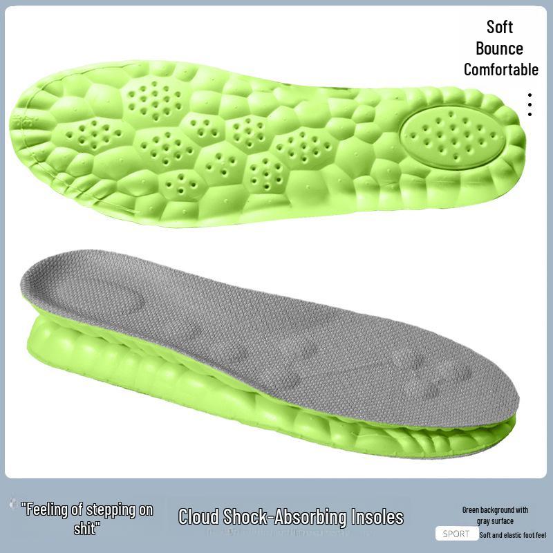 4D Cloud Sports Insoles: Shock-Absorbing, Deodorizing, Breathable, Sweat-Absorbing, Soft, Pain-Relief, High-Elastic Military Training Insoles.