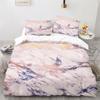 Blue Marble Print Duvet Cover Abstract Geometric Bedding Set King For Girls Kids Teens Microfiber Quilt Cover With Pillowcases