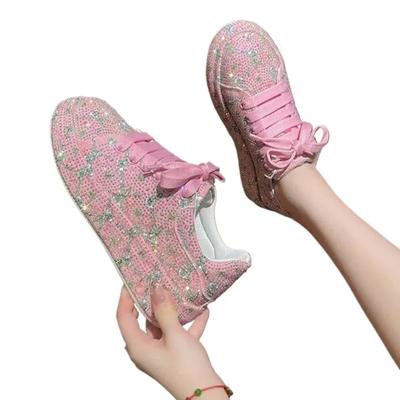 2024 NOWE Damskie buty na platformie, modne, trampki, błyszczące, z kryształkami, codzienne buty, trampki damskie, buty designerskie