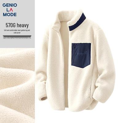 GENIOLAMODE Men's Double-Sided Plush Fleece Winter Jacket