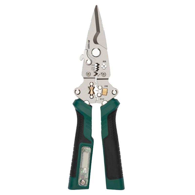 

Professional Electrician Tool ABS Plastic Wire Stripping Pliers Built In Voltages Detectors And Piercing Blade Wire Cutter 1
