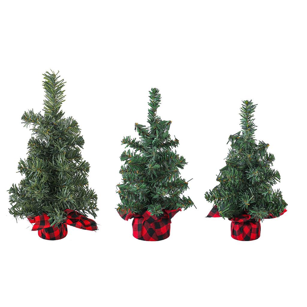 Rot und Schwarz Kariert, Weihnachtsbaum Desktop Dekoration, Weihnachtsfeier, Schaufenster-Requisiten mit Tannennadelbaum, Weihnachtsdekorationen