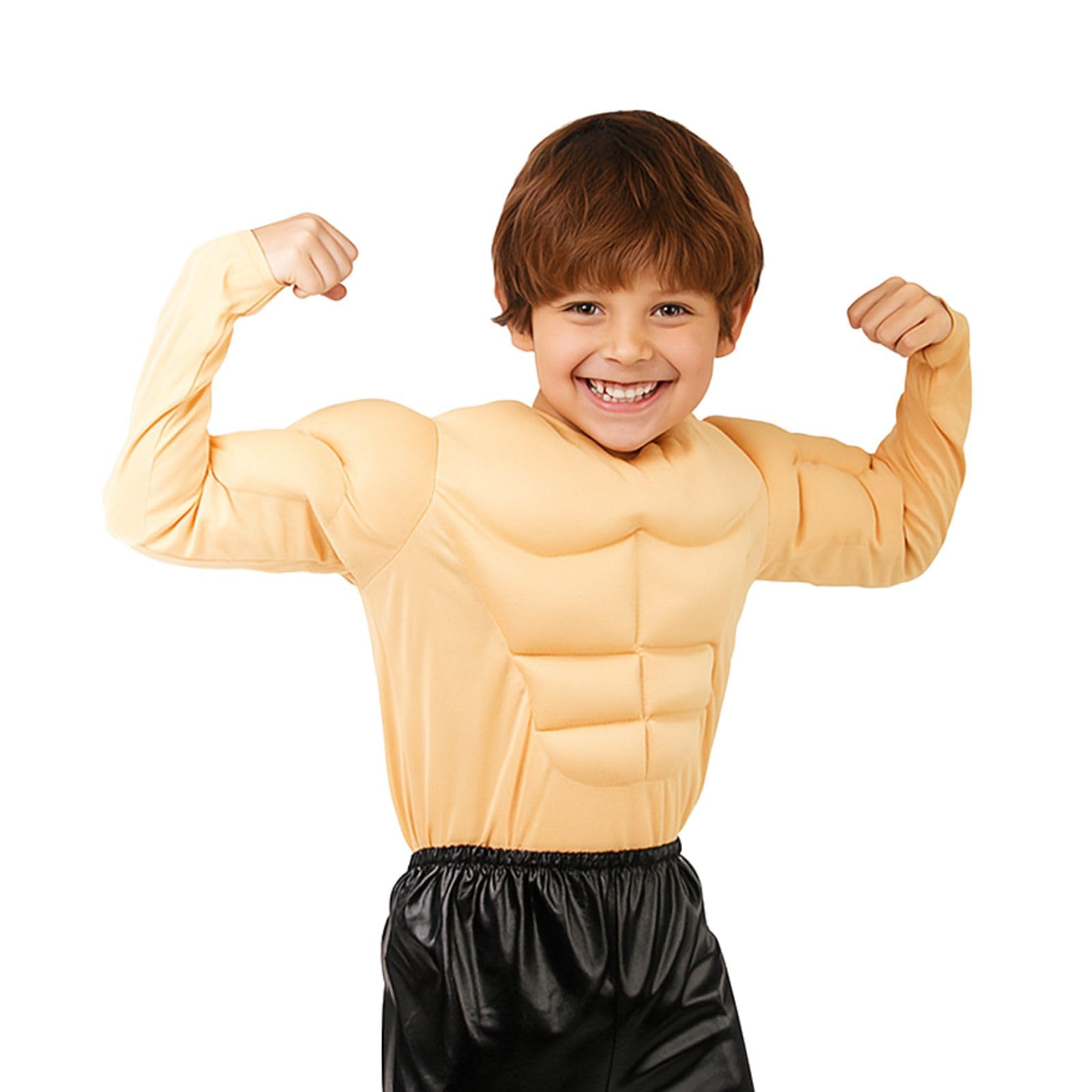 

Eiza Muscle Suit Cosplay Long Sleeve Muscle Kigurumi Abs Realistic Shirt Party e808 Size (Children, M) бежевый