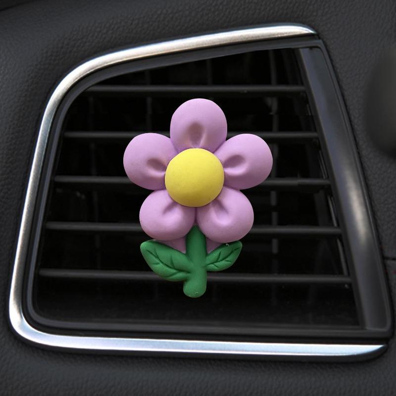 Car Perfume Clip Flower Air Outlet Car Air Freshener Peach Blossom Aroma Diffuser Car Decoration Accessories Fresh Air