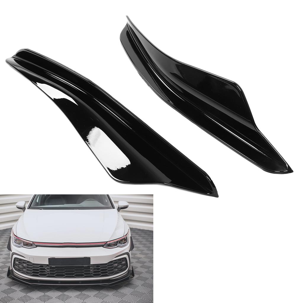 2PCS Front Bumper Aero Kits Canards Wing for Maxton   Replacement for MK8 2021+(Glossy Black )
