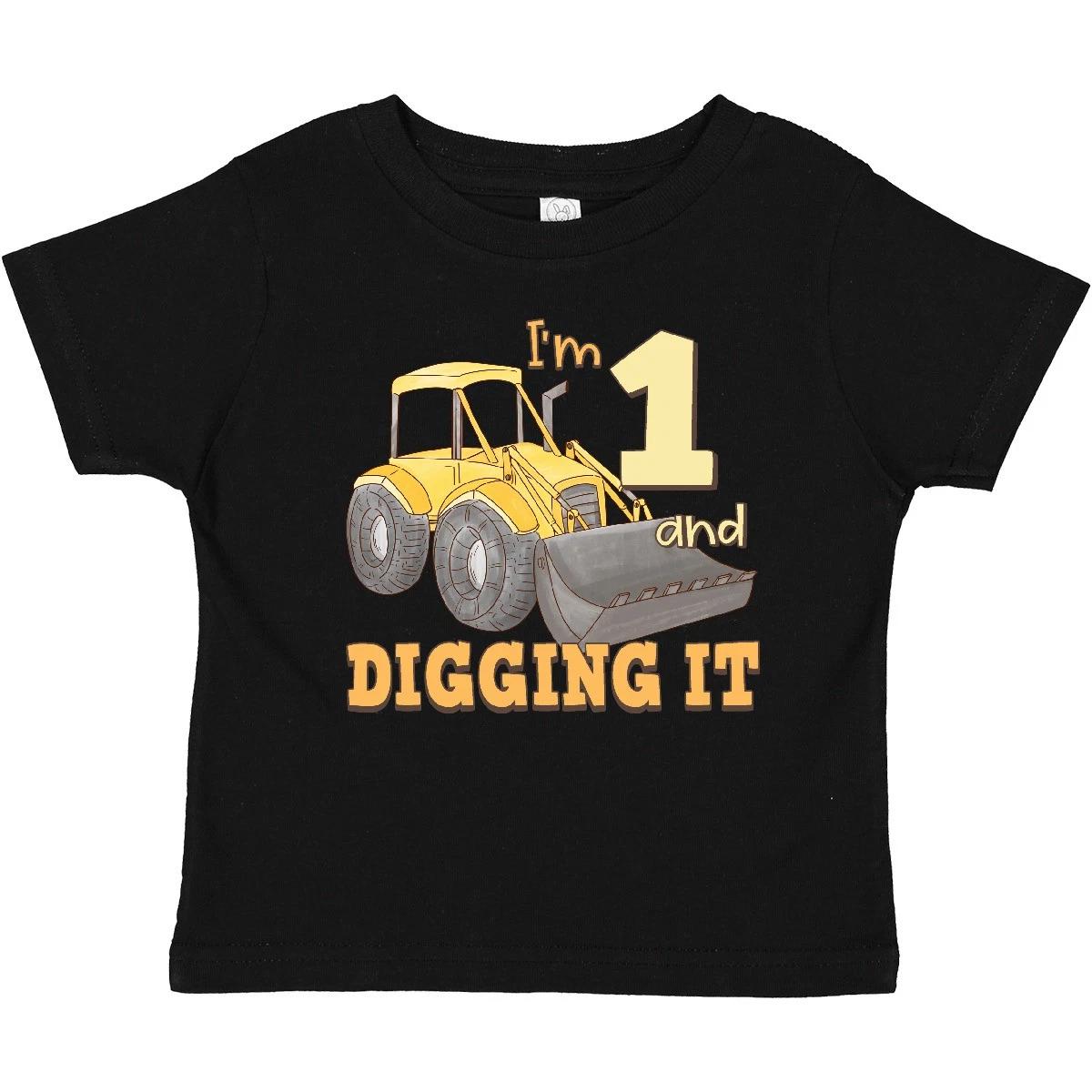 Inktastic I m 1 And Digging It Bulldozer Baby T-Shirt Bull Dozer Bulldozers My 160