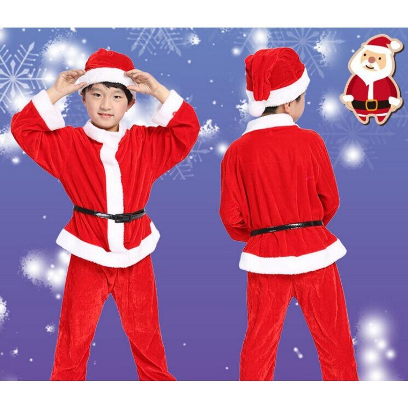 

Костюмы Санта-Клауса, рождественские украшения, детские костюмы, флис для мальчиков и девочек 100cm