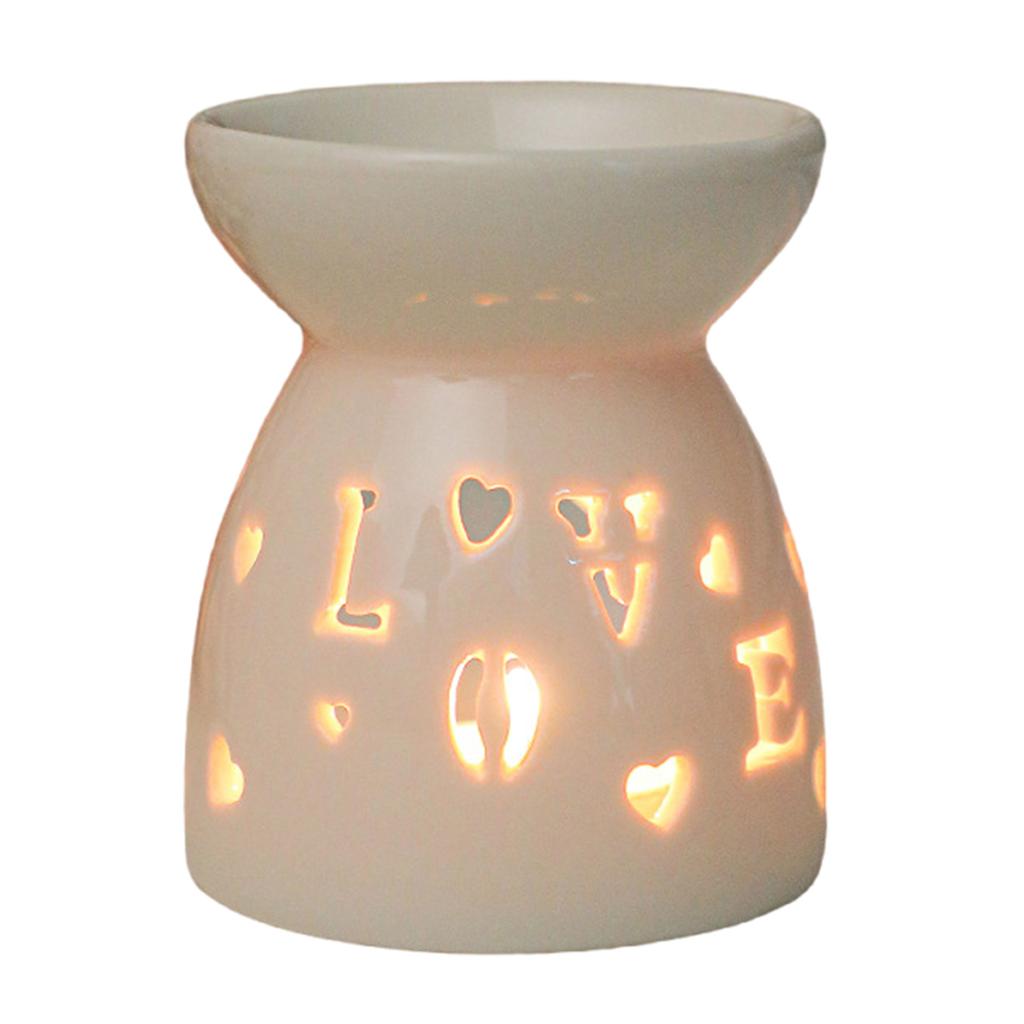 Ceramics Tealight Candle Holder Aromas Diffuser Essential Oil Burners for Home Decoration Romantics Hollowed Out Pattern