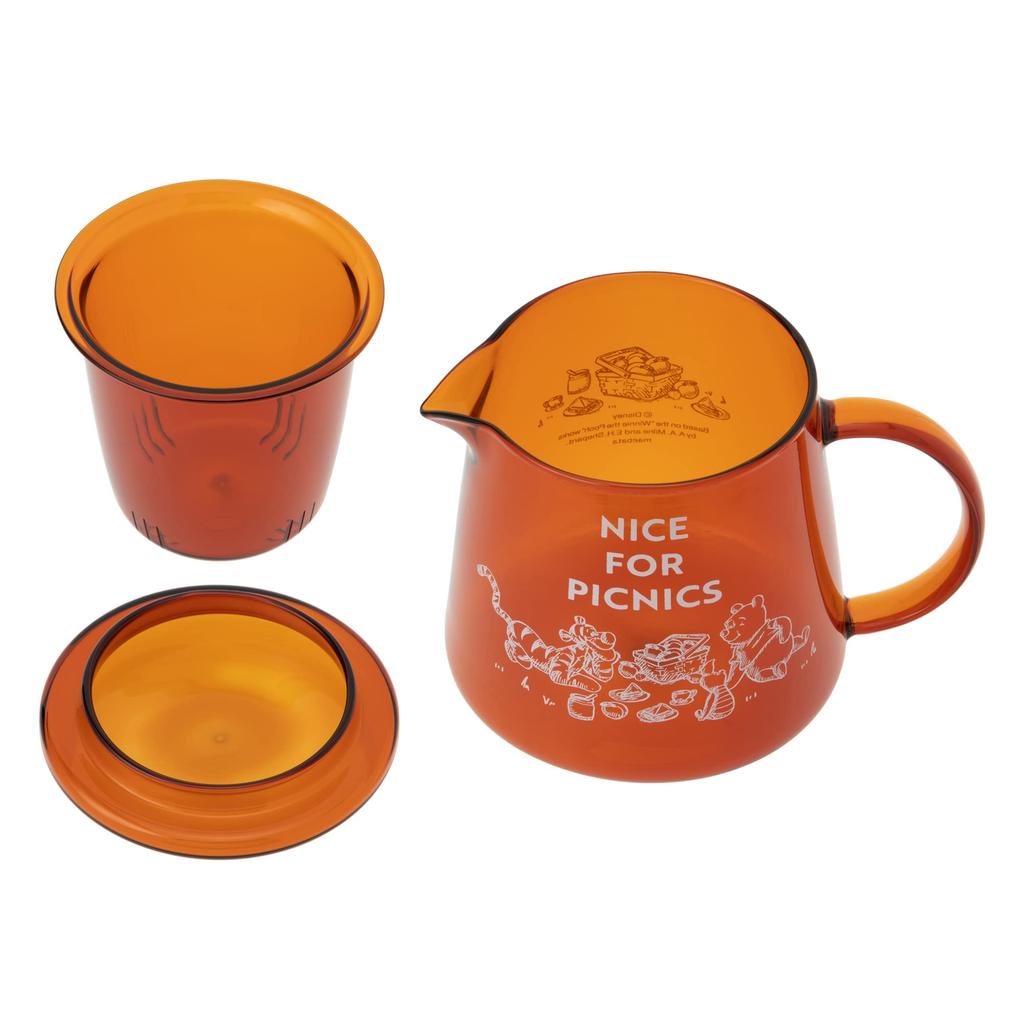 maebata Winnie the Pooh Glass Pot Heat Resistant Glass Heat Resistant Dishwasher Microwave Safe 600ml Disney 52824 D-WP33