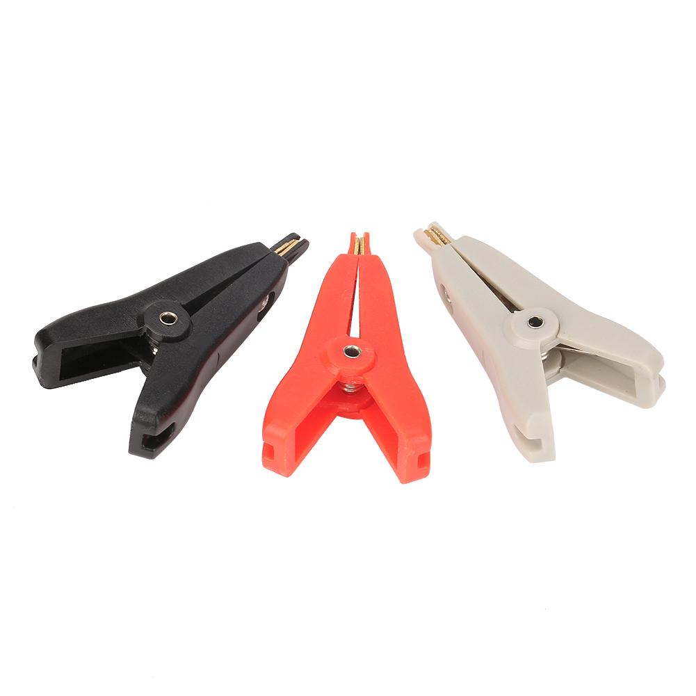 3Pcs P2005 Copper Gold Plated Alligator Clip LCR Kelvin Test Clip 10A