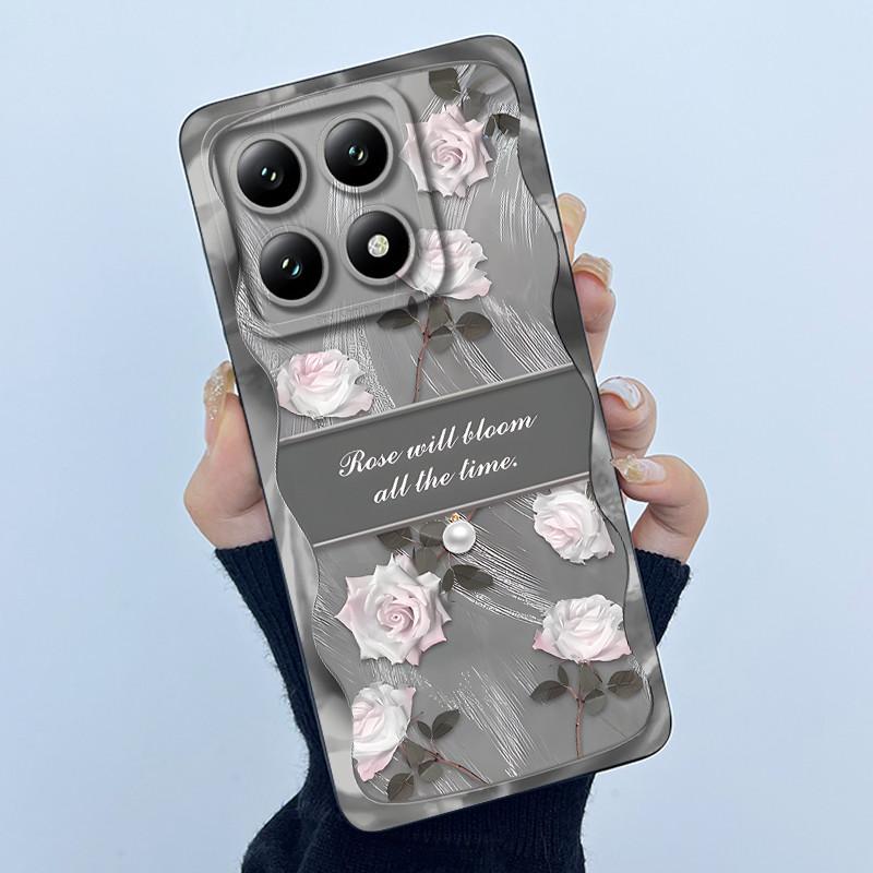 For Xiaomi 14T Pro 5G Case Soft Silicone Protective Cover Fashion Simplicity Floral Fundas for Xiaomi14T 14 T Pro Phone Coque