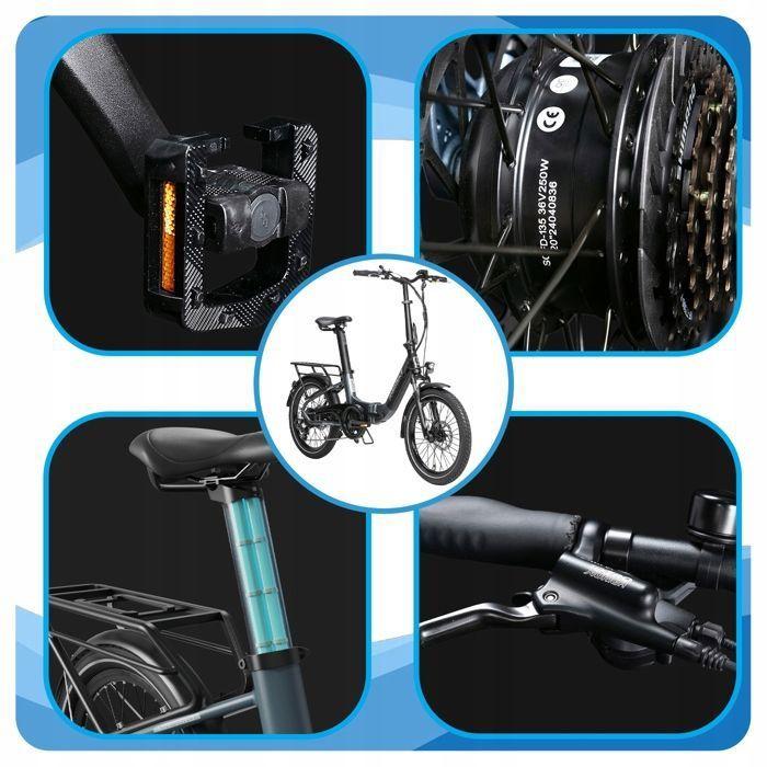 JOBOBIKE Ace - Bicicletă electrică - Motor 250 W - Baterie 36 V 10 Ah - Bicicletă electrică pliabilă - Viteză maximă 25 km/h - Galben