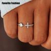 Romantic Heart Cross Love Zircon Opening Rings for Women Jewelry