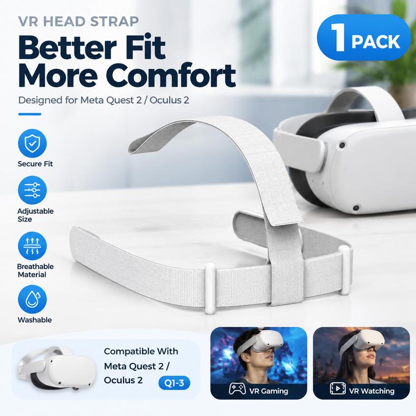 VR Head Strap for Meta Quest 2 / Oculus 2 (Q1-3)