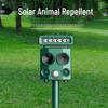 Solarbetriebener Ultraschall Tier- und Vogelabwehrer mit Blinklichtern - Wirksam gegen Wildschweine und Schädlinge