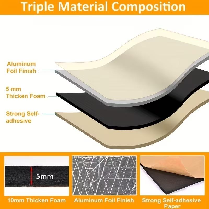 Automotive Thermal Acoustic Insulation Mat Aluminum Foil Heat Insulating Cotton 5mm 10mm for Car Door Bonnet Soundproofing
