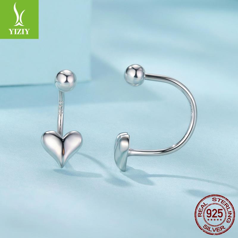 

Серьги-пусеты Love Reverse для женщин, персонализированные минималистичные серьги из стерлингового серебра S925 с передней и задней структурой 925 silver