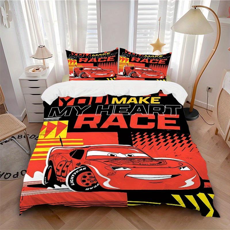 

3pcs set Cars Racing1pc of quilt cover+2pcs of pillowcase, no core, print bedding, All Seasons Bedroom Setting042 135x200cm