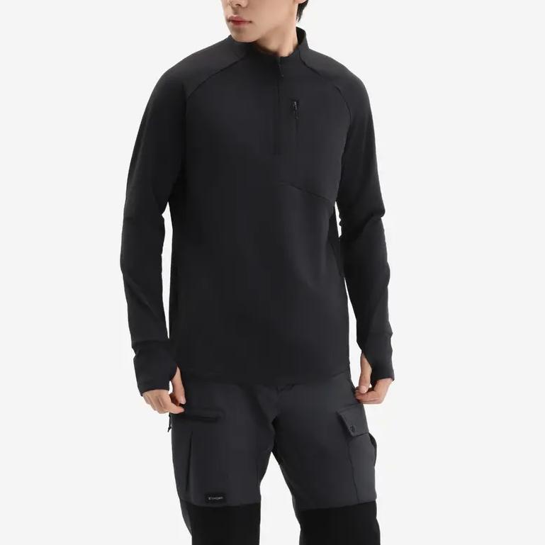 DECATHLON QUECHUA T Shirts Men's Black Stand Collar 8995851