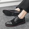 New In Rivet Leather Designer Mens Office Party Business Mens Luxury Italian Brand Dress Casual Wedding Male Loafers Men Shoes
