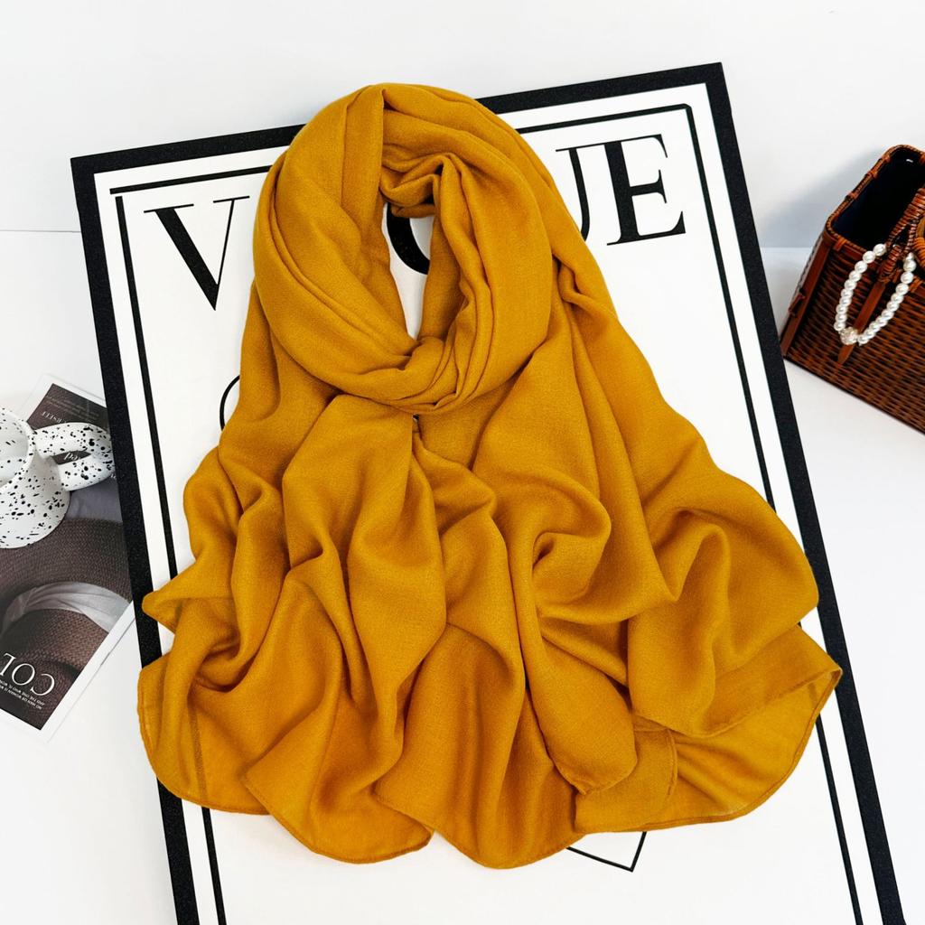 Autumn and winter new imitation cotton and linen scarf women's solid color silk scarf retro khaki monochrome long scarf decorative long shawl