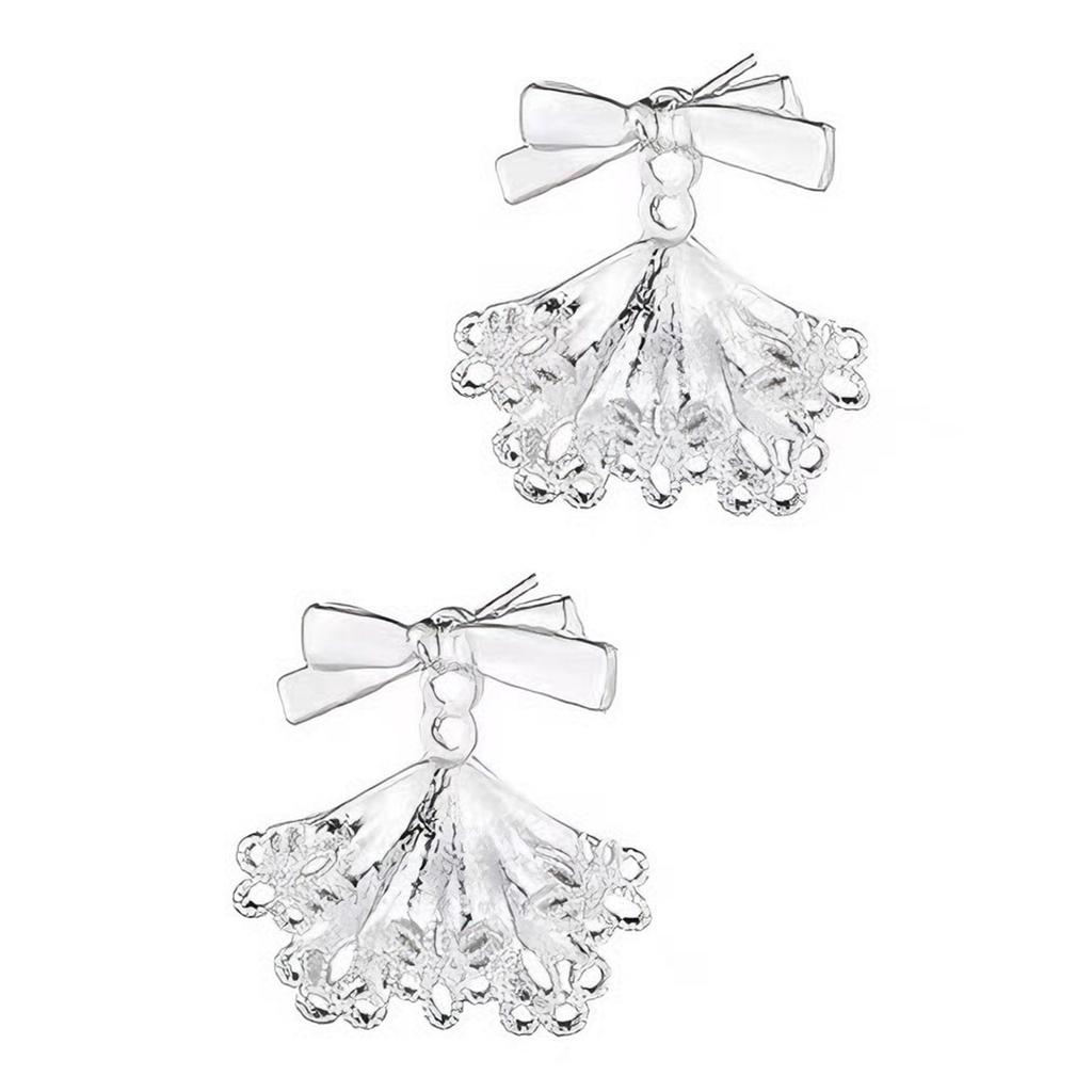 Elegant Lace Trim Bowknot Earrings for Women Handmade Everyday Casual Ear Studs Lightweight Comfortable Accessory
