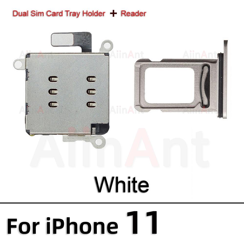 AiinAnt Double Dual Sim Card Reader Holder Adapter Connector Flex Cable For iPhone XR 11 12 13 Pro Max Phone Parts